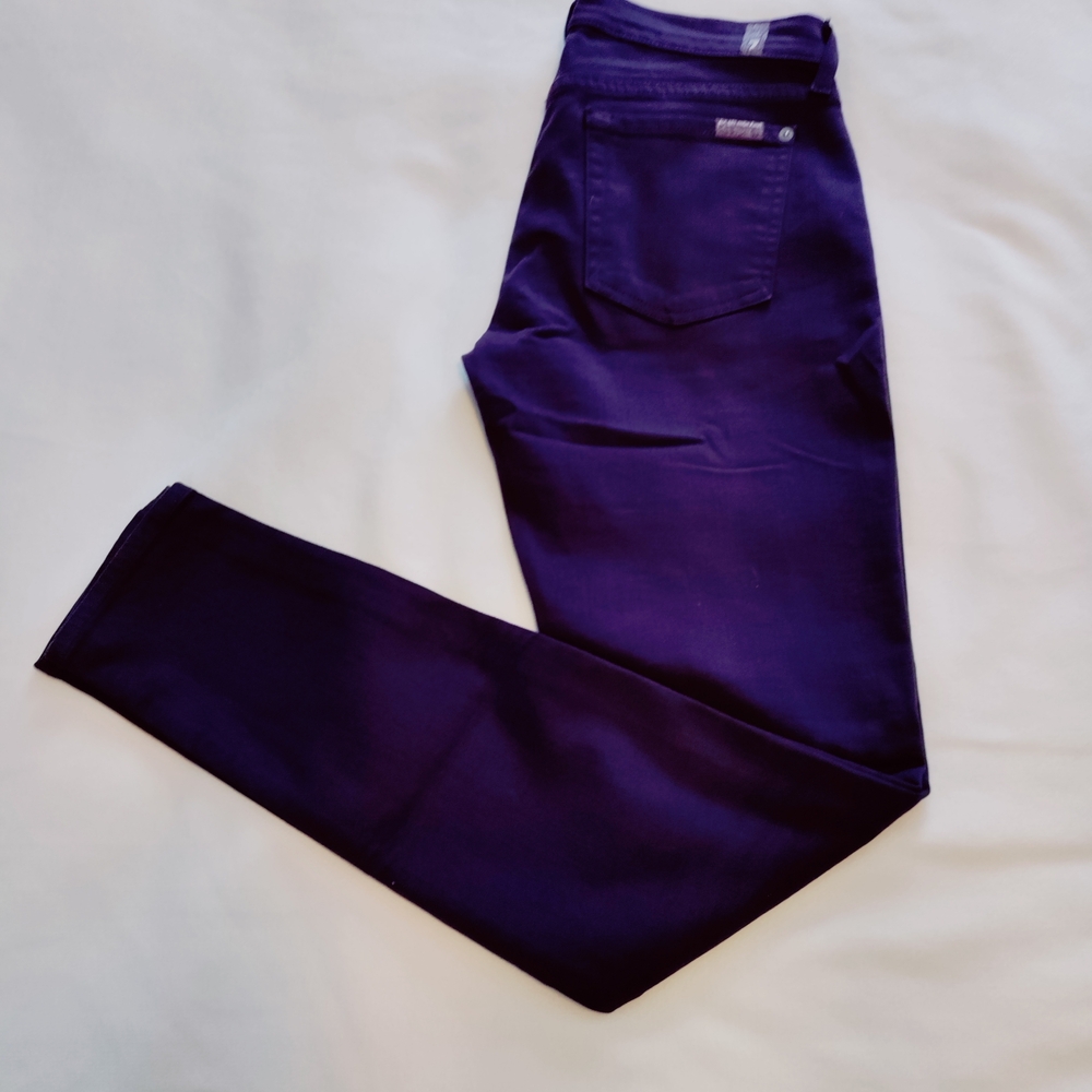 7 For All Mankind Women's Purple Skinny Jeans